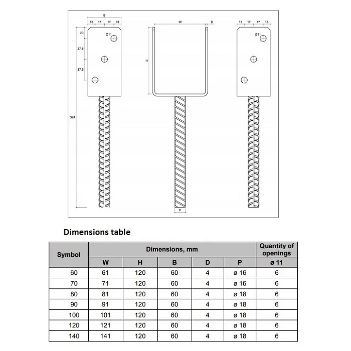 Suport-Stalp-Lemn-61mm-Tip-U-PS60U-d