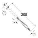 Surub Dulgherie Cap Inecat 10x200mm – 50buc/cutie