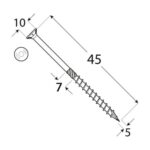 Surub Dulgherie Cap Inecat 5×45 – 200buc/cutie