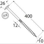 Surub Dulgherie Cap Plat 10×400 – 25buc/cutie