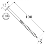 Surub Dulgherie Cap Plat 5×100 – 100buc/cutie