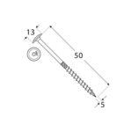 Surub Dulgherie Cap Plat 5×50 – 200buc/cutie