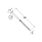 Surub Dulgherie Cap Plat 5×80 – 200buc/cutie