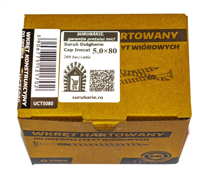Suruburi Dulgherie Cap Inecat 5×80 mm – 200buc/cutie