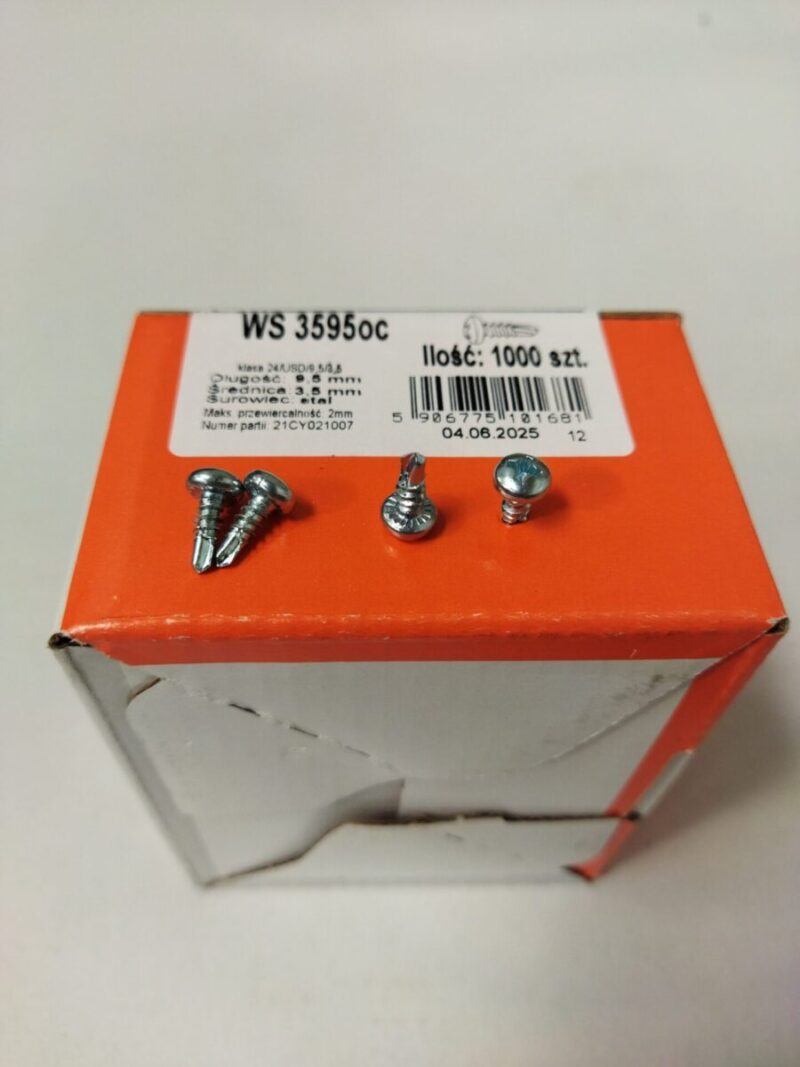 Purici – Suruburi Autoforante 3.5×9.5mm Zincat, Cap Bombat  – 1000buc/cutie