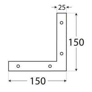 Coltar Plat 150x150x25x2.5 NA1