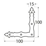 Coltar Plat Decorativ 100x100x15x2 NAD8C, Negru