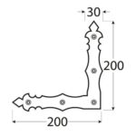 Coltar Plat Decorativ 200x200x30x3 NAD2C, Negru