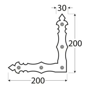 Coltar Plat Decorativ 200x200x30x3 NAD2C, Negru