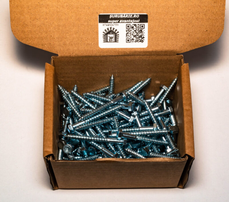 Holsuruburi Lemn Cap Hexagonal 6x60mm – 100buc/cutie