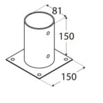 Suport Stalp Circular cu Fixare in Suruburi PSPO80