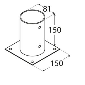 Suport Stalp Circular cu Fixare in Suruburi PSPO80