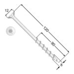 Suruburi Ancora Beton Celular (BCA) Cap Inecat 8×120 – 50buc/cutie