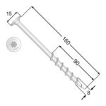 Suruburi Ancora Beton Celular (BCA) Cap Plat 8×160 – 50buc/cutie