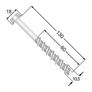 Suruburi Beton Cap Hexagonal 10.5×130 – 50buc/cutie
