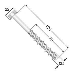 Suruburi Beton Cap Hexagonal 12.5×120 – 20buc/cutie