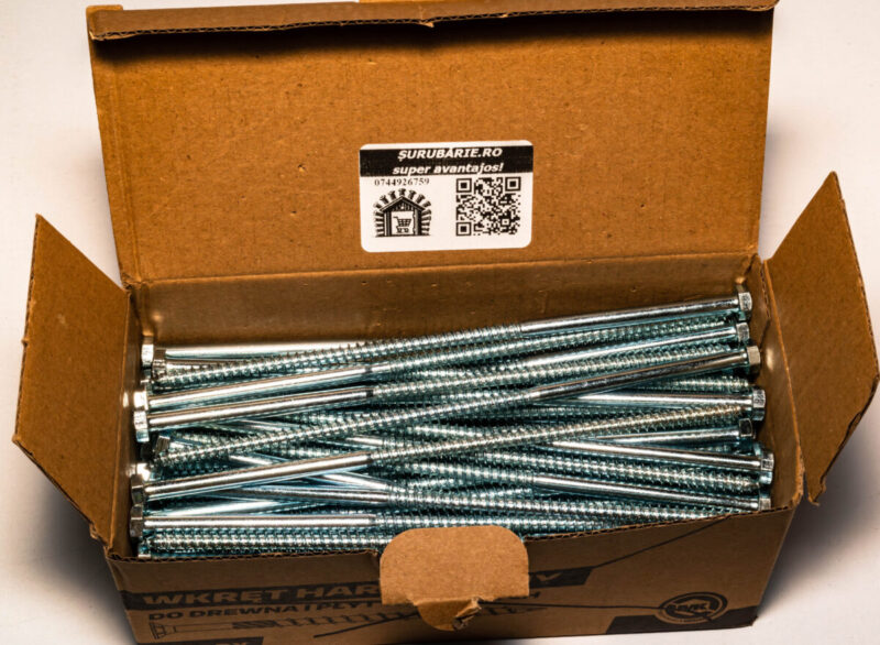 Holsuruburi Lemn Cap Hexagonal 8×140 – 50buc/cutie