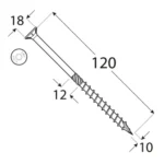 Suruburi Dulgherie Cap Plat 10×120 – 50buc/cutie