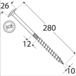 Suruburi Dulgherie Cap Plat 10×280 – 25buc/cutie