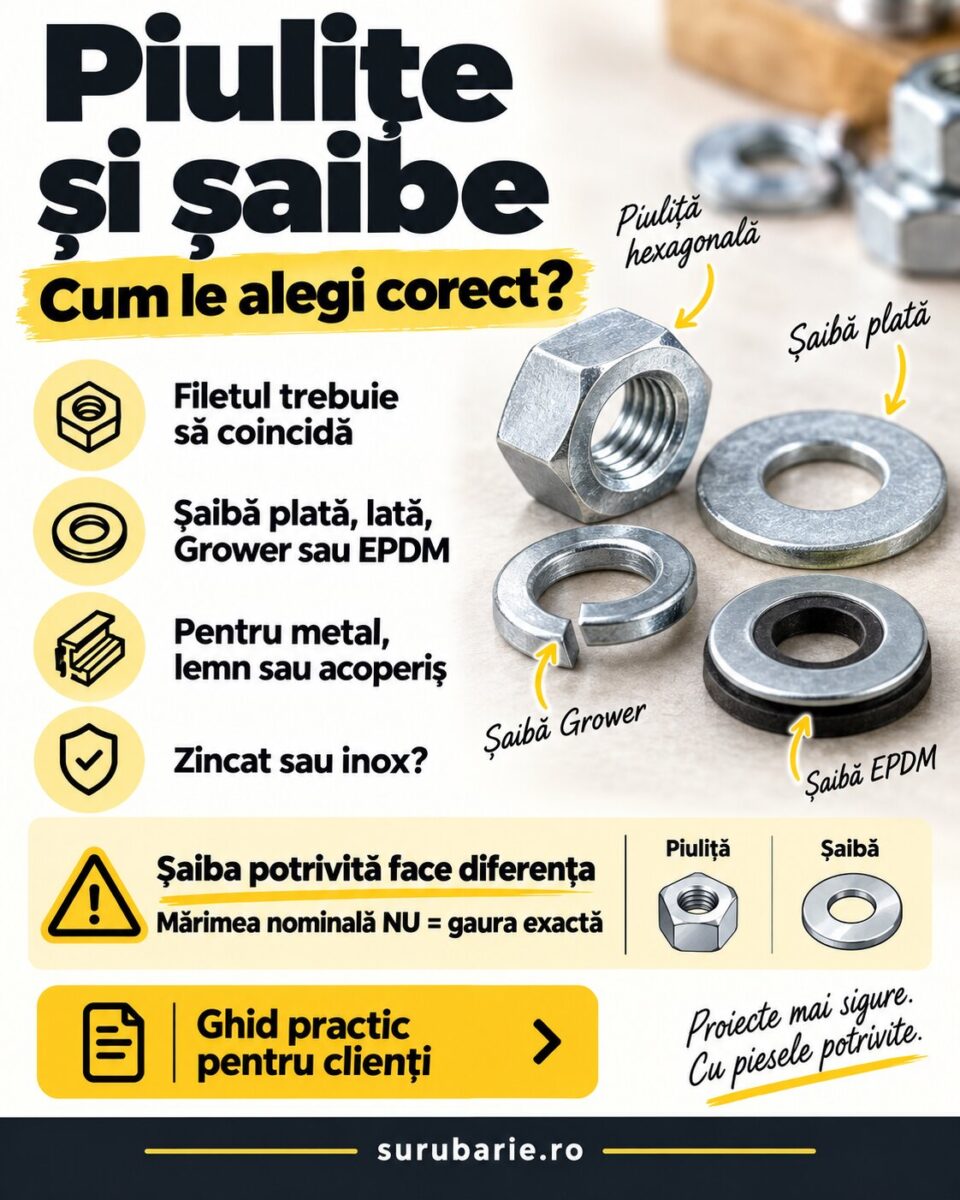 Șaibă plată, lată, Grower sau EPDM? Cum alegi Corect și ce Rol are fiecare 1 Șaibă plată, lată, Grower sau EPDM? Cum alegi Corect și ce Rol are fiecare