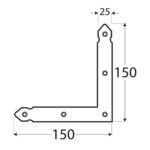NAO 1 Colțar plat decorativ 150x150x25x2,5 mm NAO 1 Colțar plat decorativ 150x150x25x2,5 mm