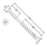 WDS 06110 Șurub distanțier 6x110 WDS 06110 Șurub distanțier 6x110