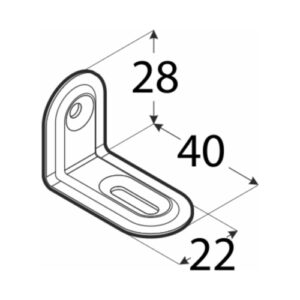 FKS2 -Colțar pentru mobilă 40x28x22x1,0 mm (vopsit alb)