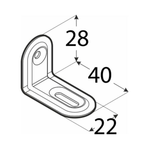 FKS2 -Colțar pentru mobilă 40x28x22x1,0 mm (vopsit alb) FKS2 -Colțar pentru mobilă 40x28x22x1,0 mm (vopsit alb)