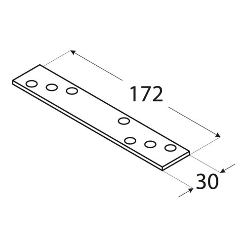 LG1 - Conector plat, material gros 172x30x3,0 mm LG1 – Conector plat, material gros 172x30x3,0 mm