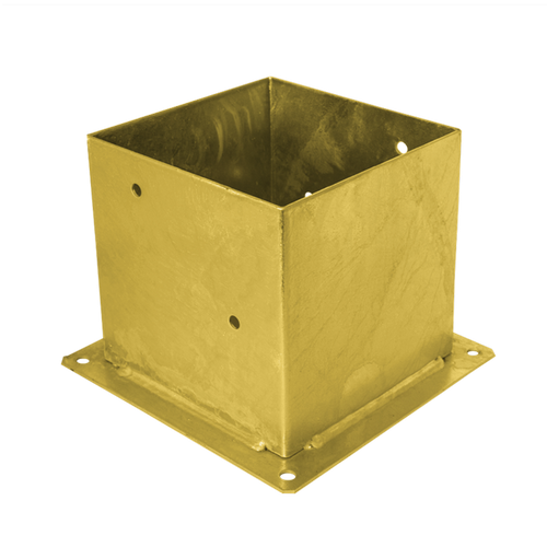 PSP 200 Suport stâlp pătrat ZNZ 201x201x200x2,5 galben galvanizat