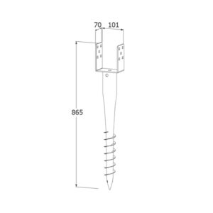 PWU 100/865 Suport stâlp pentru înșurubat 100x865x1,8