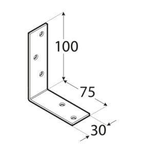 KB1 – Colțar construcții 100x75x30x3,0 mm
