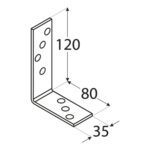 KB2 - Colțar construcții 120x80x35x4,0 mm KB2 – Colțar construcții 120x80x35x4,0 mm