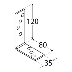 KB2 – Colțar construcții 120x80x35x4,0 mm