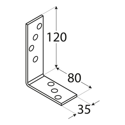 KB2 - Colțar construcții 120x80x35x4,0 mm KB2 – Colțar construcții 120x80x35x4,0 mm