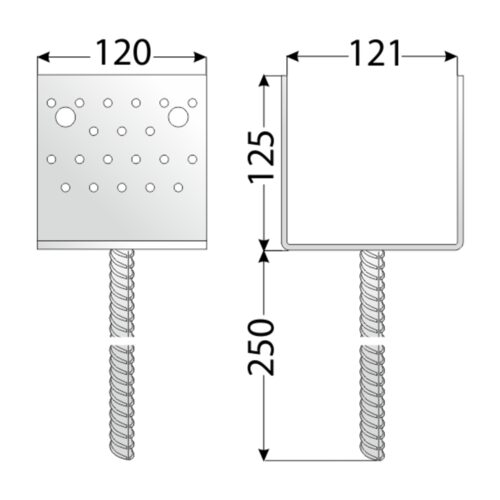 PSS 120 Suport stâlp clasic 121x125x120x4,0 PSS 120 Suport stâlp clasic 121x125x120x4,0