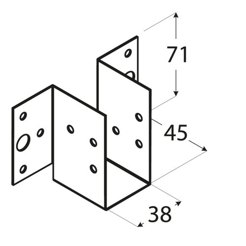 WL 6 - Papuc grindă sarcină ușoară 38x71x1,0 mm WL 6 – Papuc grindă sarcină ușoară 38x71x1,0 mm