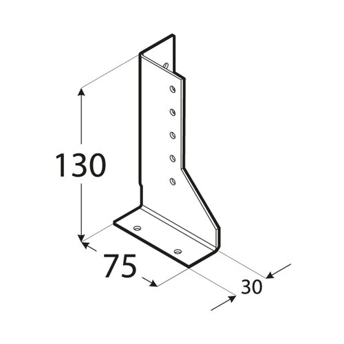 WBD 130 Papuc grindă dreapta 28x130x75x2,0 R