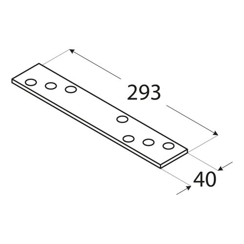 LG3 – Conector plat, material gros 293x40x5,0 mm