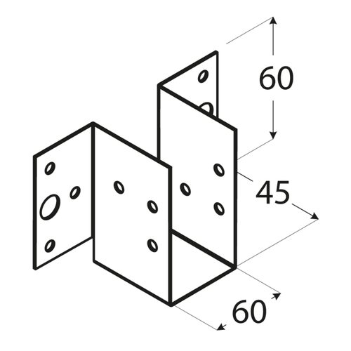 WL 9 – Papuc grindă sarcină ușoară 60x60x1,0 mm