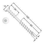 WDS 06100 Șurub distanțier 6x100 WDS 06100 Șurub distanțier 6x100