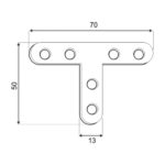 FKT 70/50 Conector tip T 70x50x13x2,0 mm FKT 70/50 Conector tip T 70x50x13x2,0 mm
