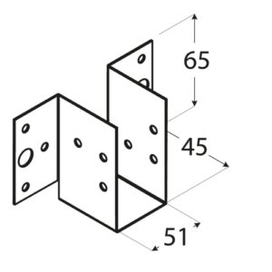WL 8 – Papuc grindă sarcină ușoară 51x65x1,0 mm