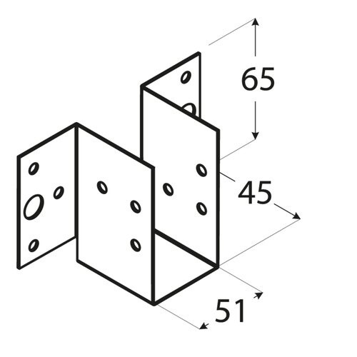WL 8 – Papuc grindă sarcină ușoară 51x65x1,0 mm
