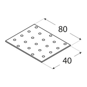 Placa Perforata pentru Imbinari Lemn 80x40x2 mm Zincat Argintiu PP1