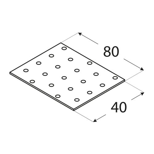4401_w.png Placa Perforata pentru Imbinari Lemn 80x40x2 mm Zincat Argintiu PP1
