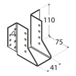 Papuc Grinda Tip A 41x110x75x2 mm Zincat Argintiu WB5