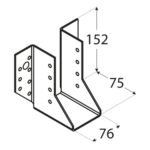 Papuc Grinda Tip A 76x152x75x2 mm Zincat Argintiu WB24