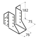 Papuc Grinda Tip A 76x182x75x2 mm Zincat Argintiu WB25