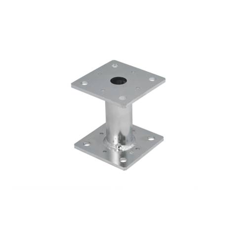 4947100_zb.png Suport Stalp Lemn Patrat Inaltat cu Talpa pentru Beton 100x100x100x4 mm Zincat la Cald PMF100/100